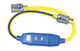 04-00104 3 Ft. 20 Amp Locking Gfci - Blue & Yellow, Case Of 6