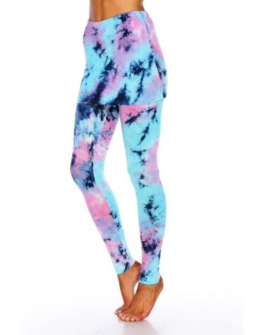 203-06-xl Tie Dye Skirted Womens Leggings, Multi Color - Extra Large