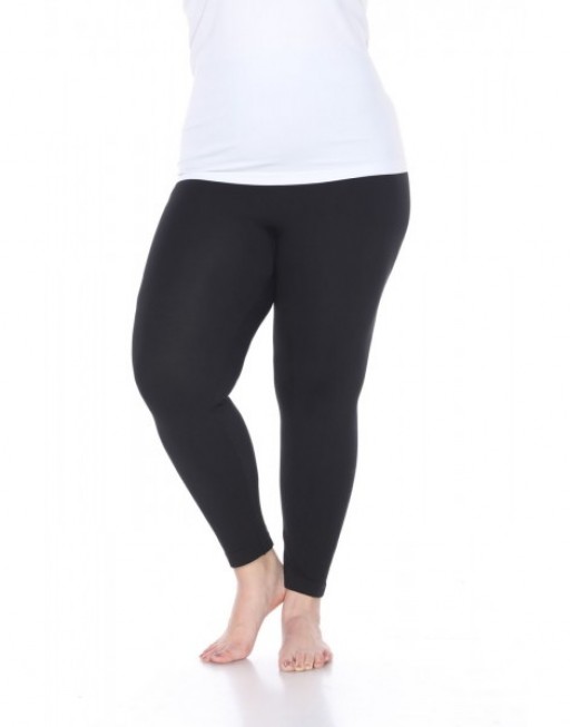 Ps208-01 Stretch Solid Womens Leggings, Black - One Size