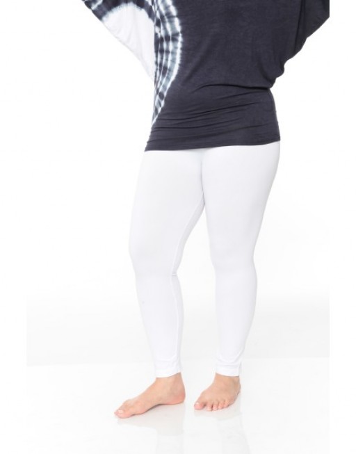 Ps208-04 Stretch Solid Womens Leggings, White - One Size