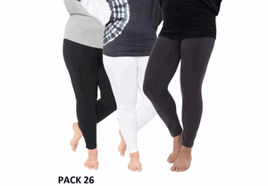 Pack 26 Womens Plus Size Legging, Black & White & Grey - One Size - Pack Of 3