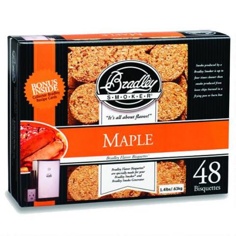 Bradley Smoker Btmp48 Maple Bisquettes, Pack - 48