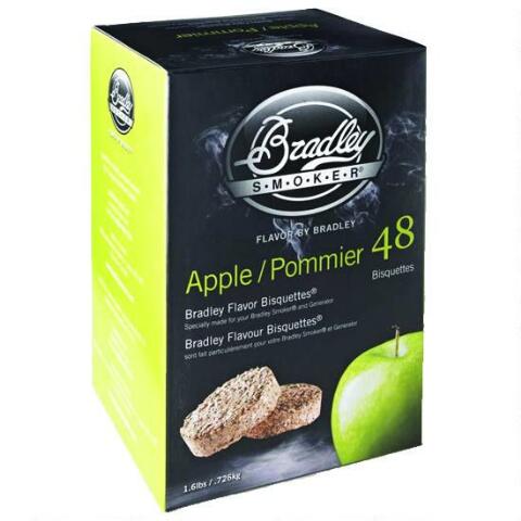 Bradley Smoker Btap48 Apple Bisquettes, Pack - 48