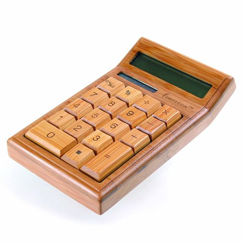 Impecca Cb1200 Bamboo Desk Calculator