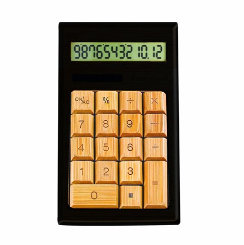 Impecca Cb1206 Bamboo Desktop Calculator Black - Ivory