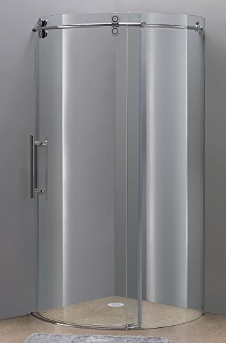 Global Sen980-ch-36-8-l Orbitus 36 X 36 X 75 In. Completely Frameless Round Shower Enclosure In Chrome With Left Opening