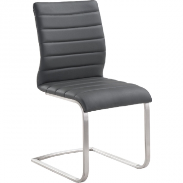 Lcfusigr Fusion Contemporary Side Chair In Gray And Stainless Steel