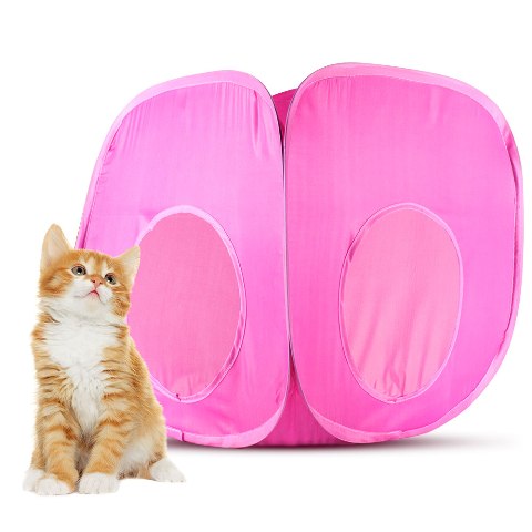 Brybellyholdings Actn-301 Pink Pop-up Cat Play Cube With Storage Bag