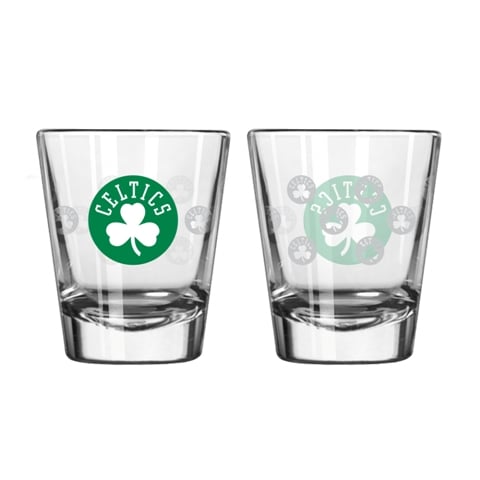 UPC 842451000013 product image for Boelter Brands 4245100001 Boston Celtics Shot Glass - Pack of 2 Satin Etch | upcitemdb.com