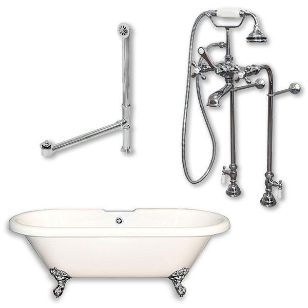 Ade-398463-pkg-orb-nh Acrylic Double Ended Clawfoot Bathtub With No Faucet Drillings, 70 X 30 In.