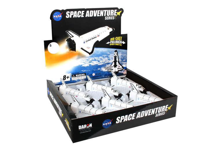 Diecast Pullbacks Pmt51355 Space Shuttle Pullback Discovery Assortment In Counter Display, 6 Pieces