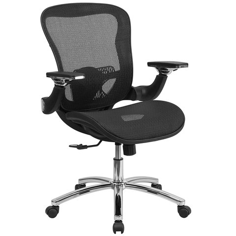 Go-wy-87-2-gg Mid-back Black Mesh Executive Swivel Office Chair, Mesh Padded Seat