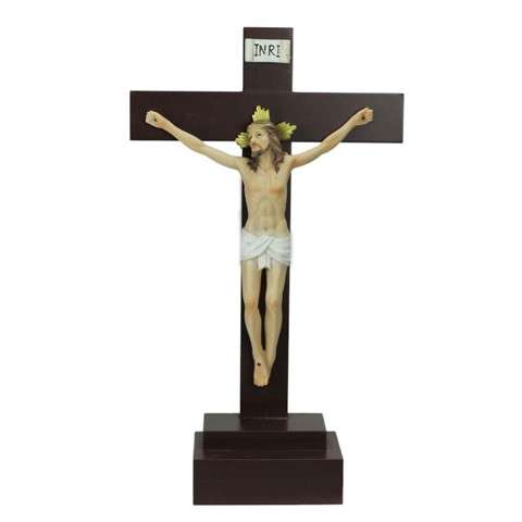 15 In. Religious Inspirational In.inri In. Jesus On Crucifix Christmas Table Top Decoration