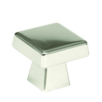Square Knob Polished Nickel - 1.5 In.