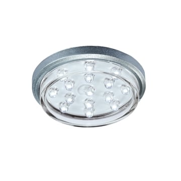 Led Flush Mount, Matte Silver Finish With Clear Glass