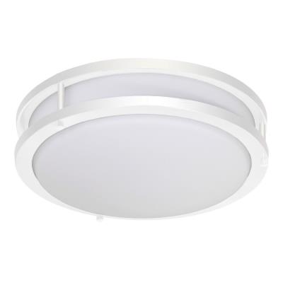 Jesco Lighting Cm403s-30-wh 12 In. Comtemporary Round Led Ceiling Fixture With Glass Shade, White - 3000k
