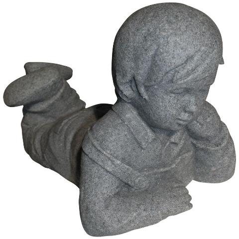2247-1 Day Dreaming Boy Statue - Granite