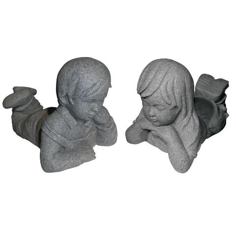 2247-49 Boy And Girl Day Dreamers - Granite