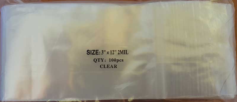 Lp312c Clear Resealable Bags, 3 X 12 In. - 100 Piece