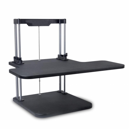 Sitting & Standing Adjustable Workstation - Universal Computer & Laptop Desk Stand - 1 Adjustable Shelf Tray