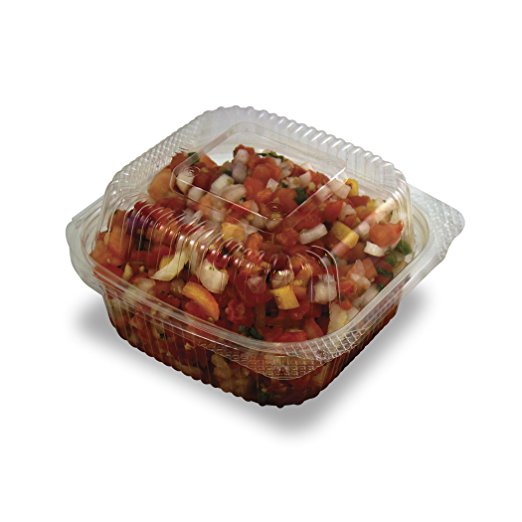 Pla-ec6 6 X 6 Compostable Clear Hinged Clamshell Container - Pack Of 240