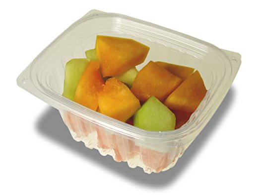 Pla-kd16 16 Oz Compostable Clear Hinged Deli Container With Lid - Pack Of 300