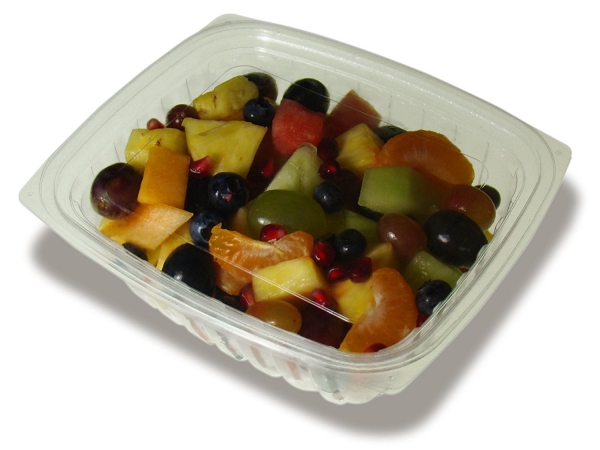 Pla-kd32 32 Oz Compostable Clear Hinged Deli Container With Lid - Pack Of 200