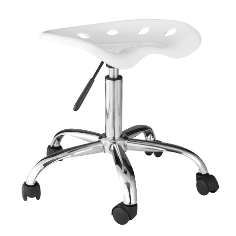 Comfort Products 60-101401 Computer Task Chair With Tractor Seat - White - 18 X 23.5 X 23.5 In.