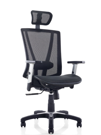 Msh112bk Fully Meshed Ergo Office Chair With Headrest - Black