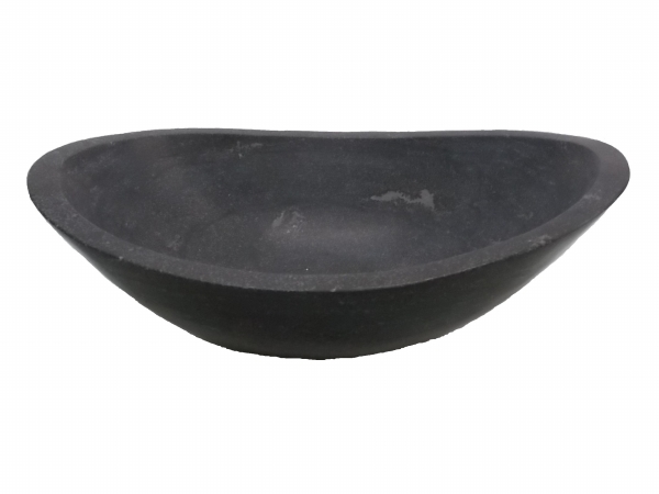 Eb-s005bl-h Stone Canoe Sink - Honed Black Limestone