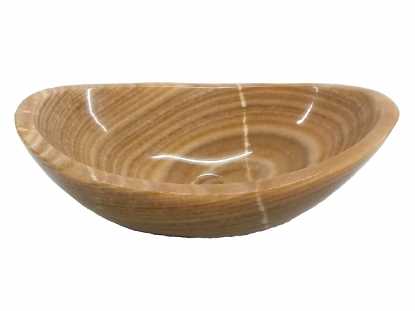 Eb-s005bo-p Stone Canoe Sink - Polished Brown Onyx