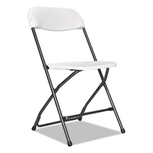 Alera Alefr9502 Economy Resin Folding Chair, White & Black - 4 Per Carton