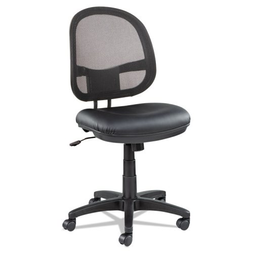Alera Alein4815 Interval Series Swivel & Tilt Mesh Chair, Black Leather