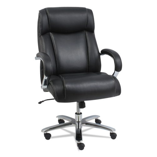 Ale Maxxis Series Big & Tall Leather Chair, Black & Chrome