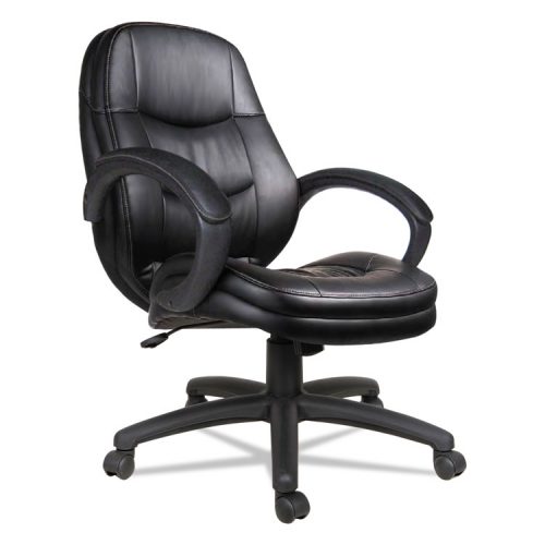 Alera Alepf4219 Pf Series Mid-back Leather Office Chair Leather Frame, Black