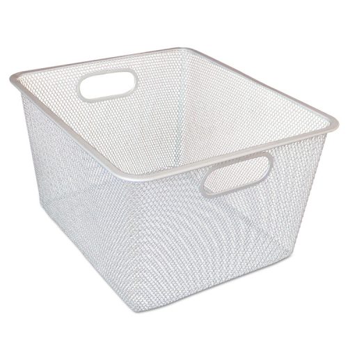 Alera Alesw248sv Wire Mesh Nesting Shelving Baskets, Silver - Pack Of 2