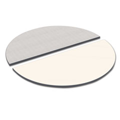 Alera Aletthr48wg Half Round Reversible Laminate Table Top, White & Gray