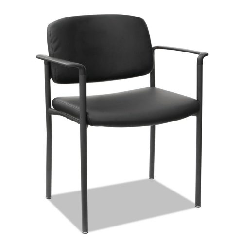 Alera Aleut6816 Faux Leather Sorrento Series Stacking Guest Chair, Black - 2 Per Carton