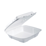 Dcc Foam Hinged Lid Containers, White