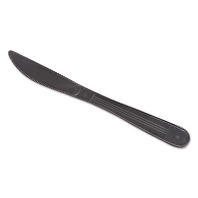 General Supply Genhybiwkn Knife Wrapped Cutlery, Black - 7.5 In.