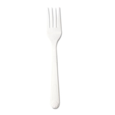 General Supply Genhywfk Plastic Heavy Weight Bulk Cutlery Forks, White