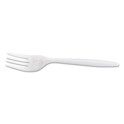 General Supply Genppfk10100 Fork Medium-weight Cutlery, White - 6.25 In. - 100 Per Box & Box Of 10
