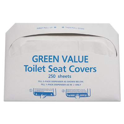 General Supply Tehgvtsc5000 Half-fold Toilet Seat Covers, White - 14.75 X 16.5 In.