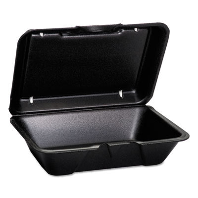 Gen-pak Gnp205003l Deep Hinged-lid Foam Carryout Containers, Black - 100 Per Box & Box Of 2