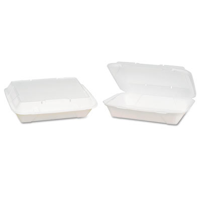 Gen-pak Gnpsn270v Super Jumbo Foam Hinged Deli Containers, White - 100 Per Box & Box Of 2
