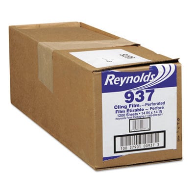 UPC 027901009376 product image for Reynolds Food Packaging RFP937 Reynolds Pre-Cut PVC Film Clear - 14 x 14 in. - 1 | upcitemdb.com