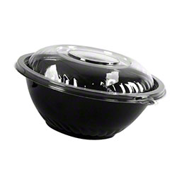 160 Oz Caterline Pack-n-serve Plastic Bowl, Black - Case Of 25