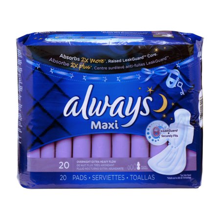 Pgc17902 Always Maxi Pads Overnight Extra Heavy Flow - 20 Count
