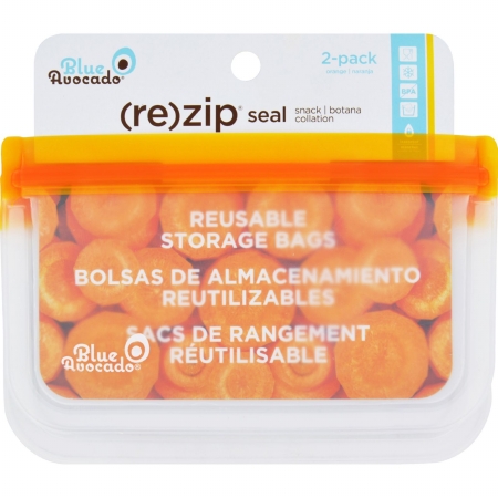 1736644 Re-zip Snack Bag, Orange - 2 Count