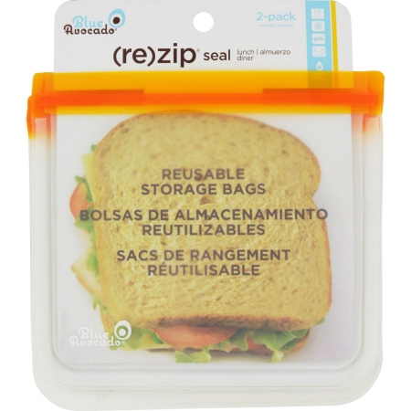 1736701 Re-zip Seal Lunch Bag, Orange - Pack Of 2